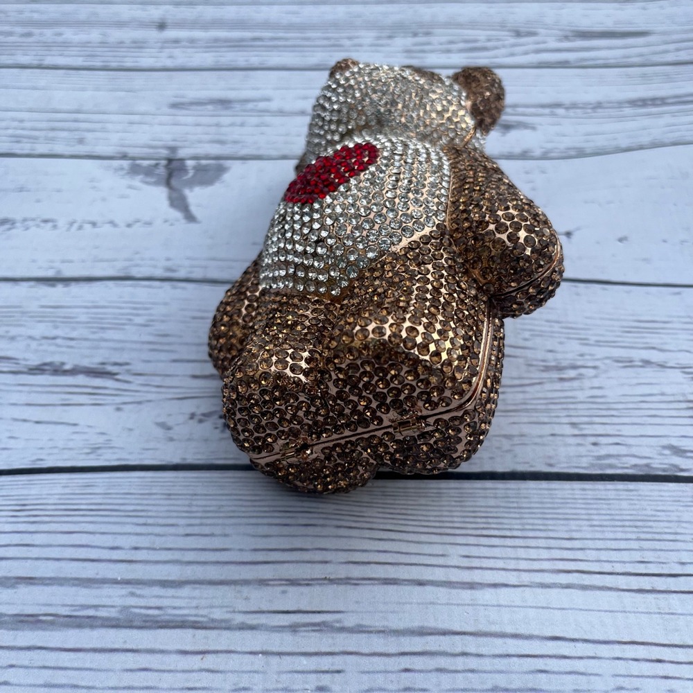 Panda Teddy Bear NEW Rhinestone Crystal Clutch Bag Purse Minaudiere Whimsy Bling - Picture 6 of 15